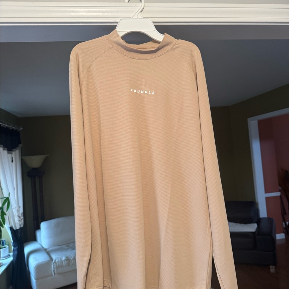 YoungLA Men's Beige Long Sleeve Tee